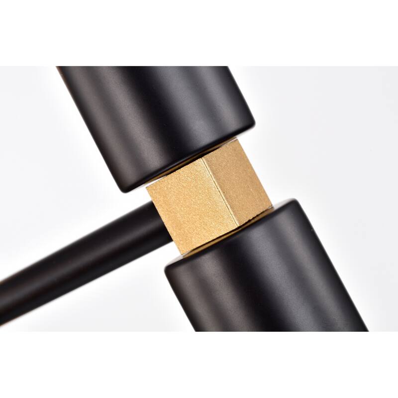 Chandelier Matte Black Gold 6-Light Metal
