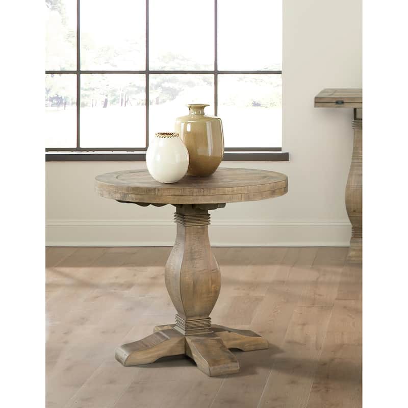 Napa 26" Wide Solid Wood Round End Table - Reclaimed Natural