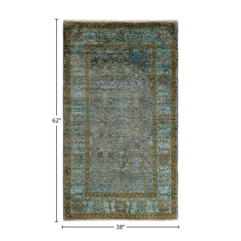 Vibrance, One-of-a-Kind Hand-Knotted Area Rug - Gray, 3' 2" x 5' 2" - 3' 2" x 5' 2"