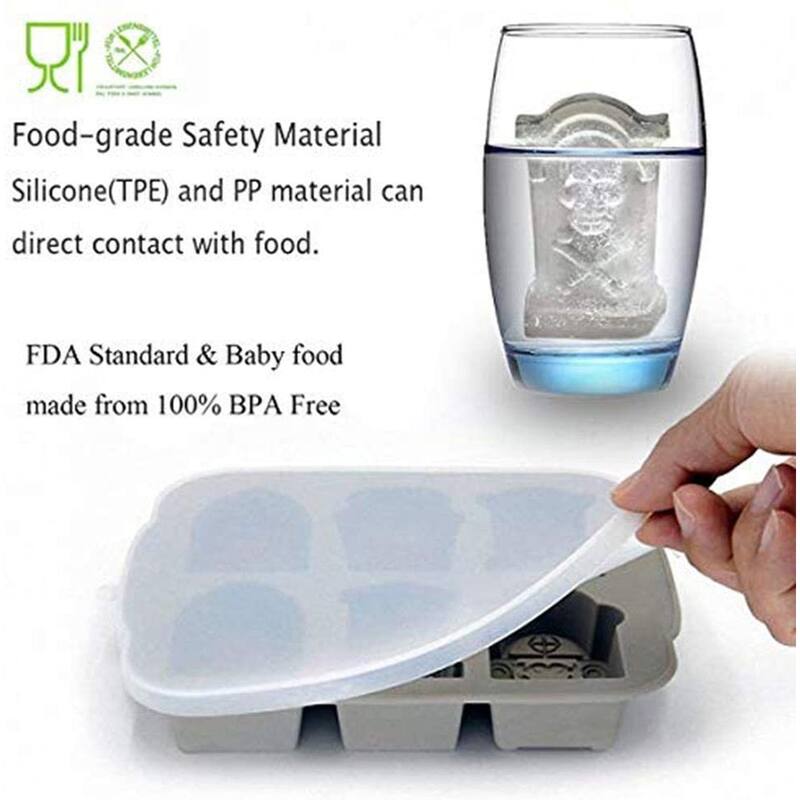 Spooky Halloween Ice Tray Molds - Tombstones & Skulls