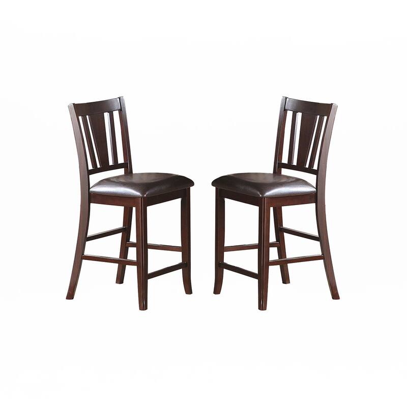 Upholstered Counter Height Chairs, Set of 2 - Black