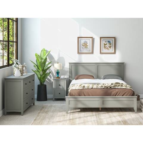 Solid Wood 3 Pieces Bedroom Sets