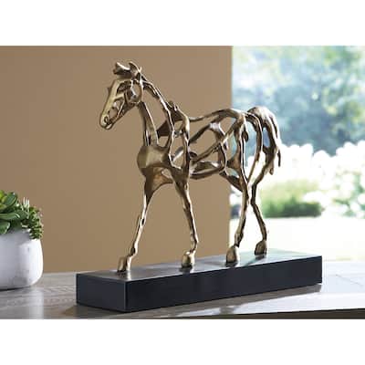 Signature Design by Ashley Grainville Gold/Black Sculpture - 16" W x 4.4" D x 14" H