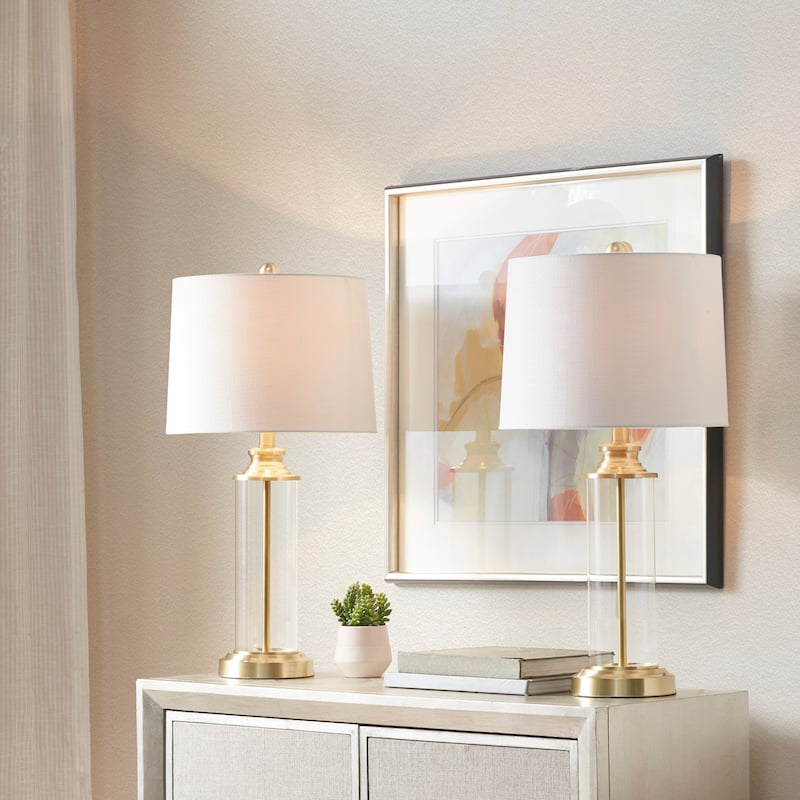 510 Design Clarity Glass Cylinder Table Lamp Set of 2 - Gold