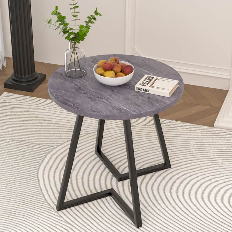 VECELO 35.43'' Round Butterfly Leg Dining Table for 4 MDF Top Kitchen Table Kitchen & Dining Room Tables