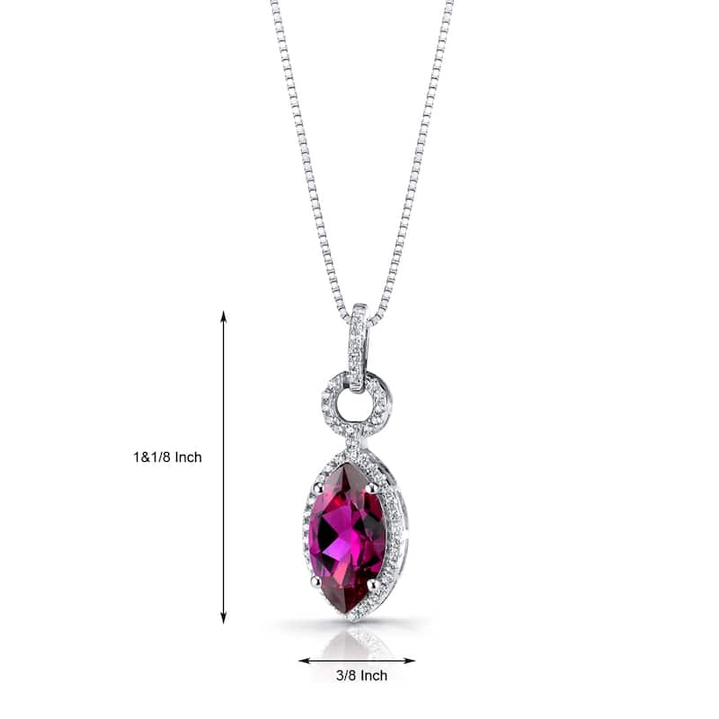 3.5 ct Ruby Pendant in Sterling Silver