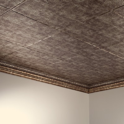 FASÄDE Border Fill Decorative Vinyl 2ft x 4ft Glue Up Ceiling Panel in Bermuda Bronze (5 Pack)