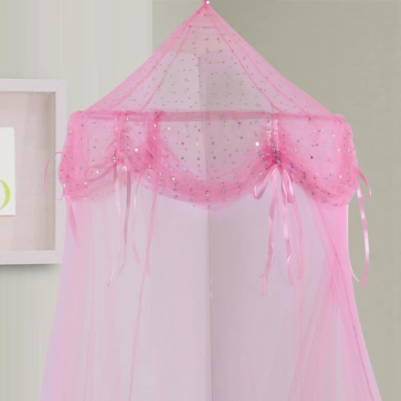 Buttons and Bows Kids' Collapsible Hoop Sheer Bed Canopy