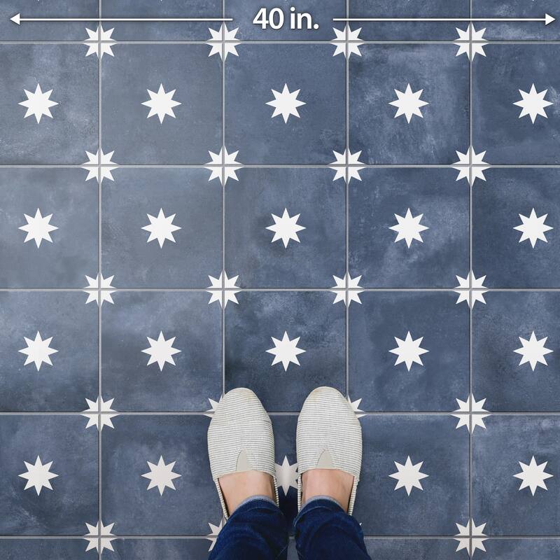 Merola Tile Starlight Navy 17-3/8" x 17-3/8" Porcelain Floor and Wall Tile