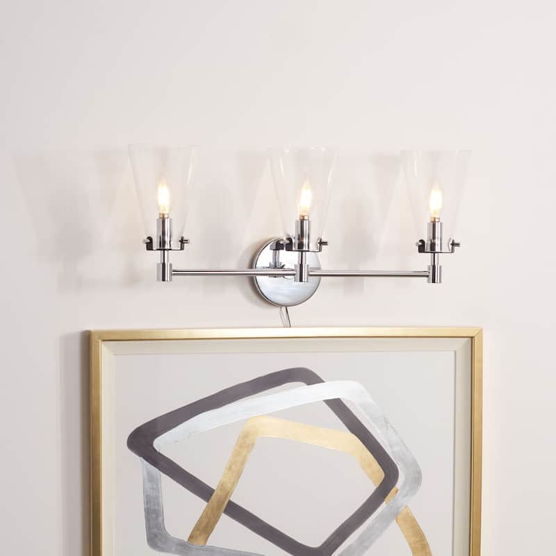 SAFAVIEH Lighting Hirono 3-Light Led Vanity Sconce - 22.8" W x 6.9" L x 9.8" H - 23Wx7Dx10H