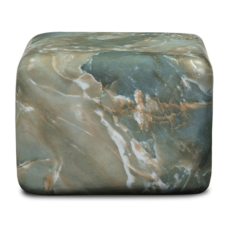 Quadra Cube Concrete Side Table with Marble Finish