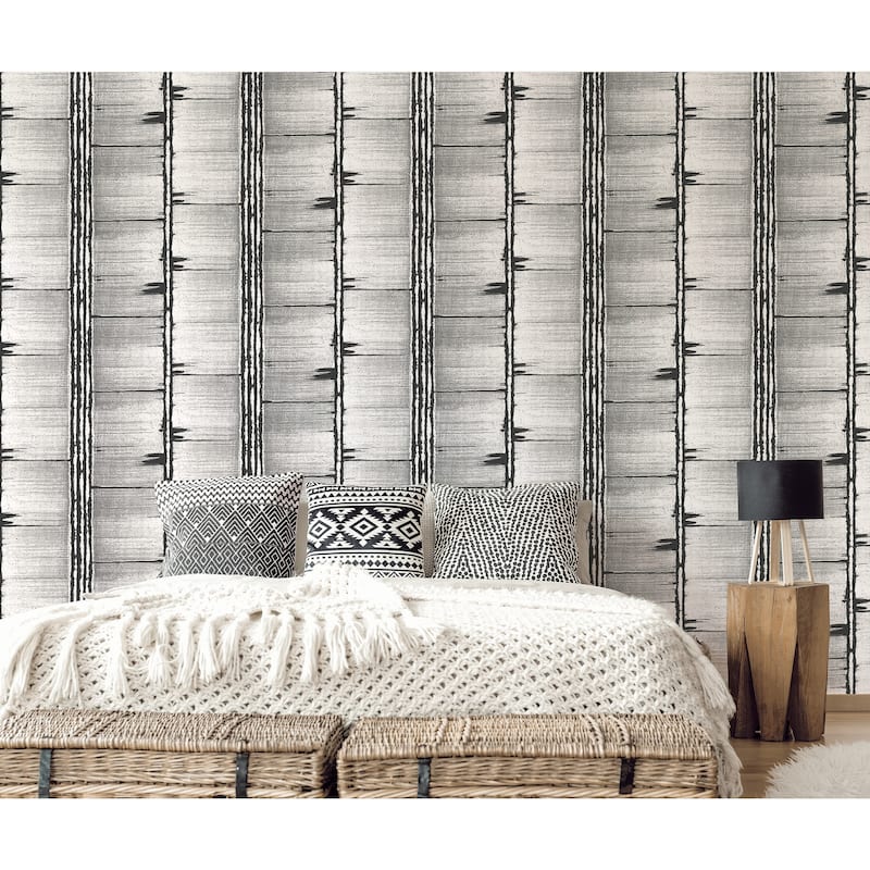 Galerie Wallcoverings Bazaar Bark Stripe Design Non-woven Satin Wallpaper Roll