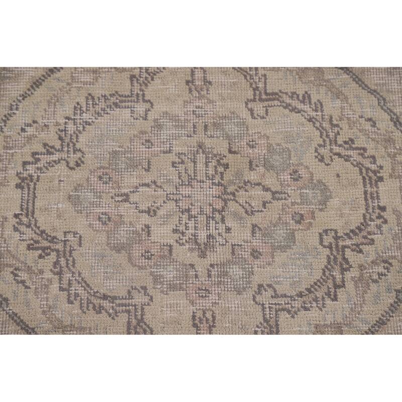 Antique Distressed Tabriz Persian Area Rug Hand-knotted Wool Carpet - 6'7" x 9'8"