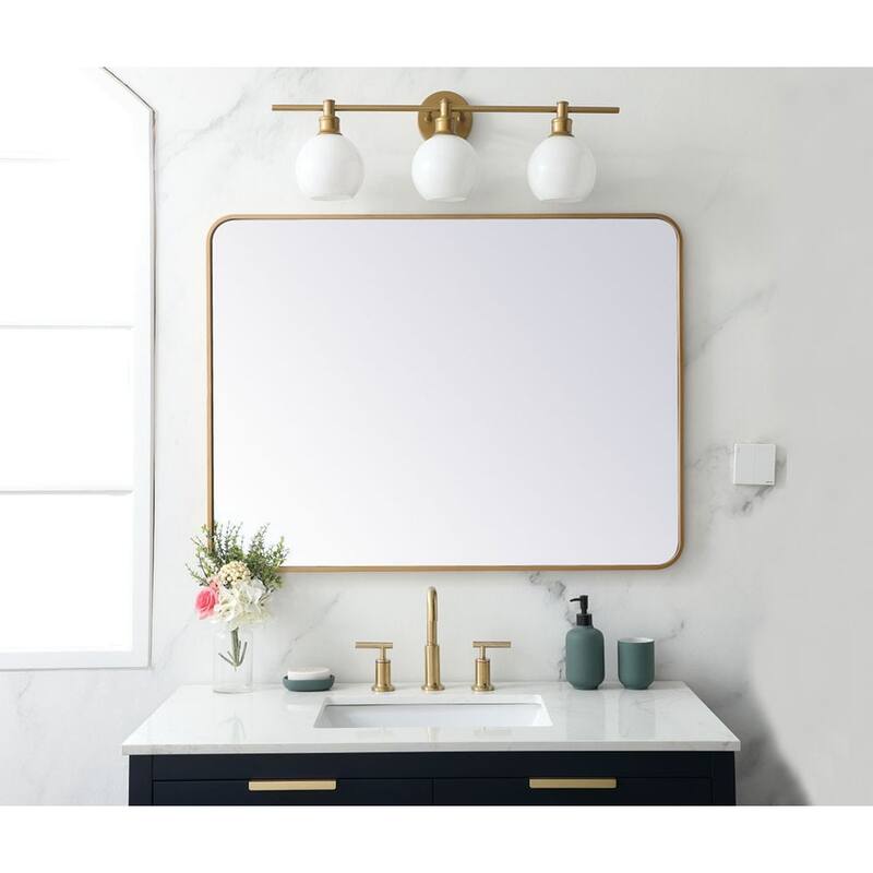 Elegant Lighting MR803040 Evermore 30" W x 40" H Rectangular Framed