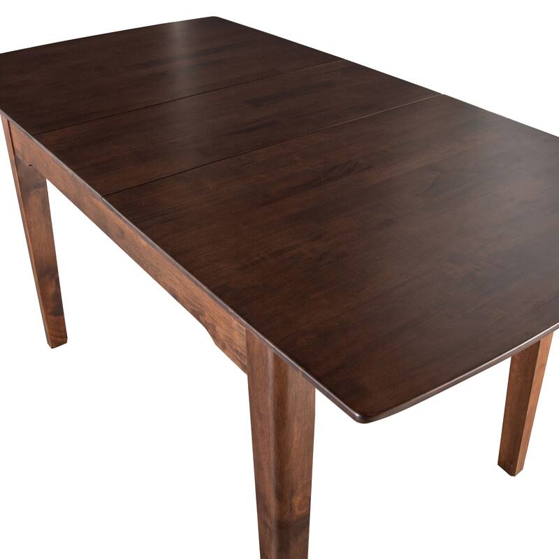 Furniture of America Abigail VIII Mid-Century Modern Rich Walnut Extendable Self-Storing 64-inch Dining Table