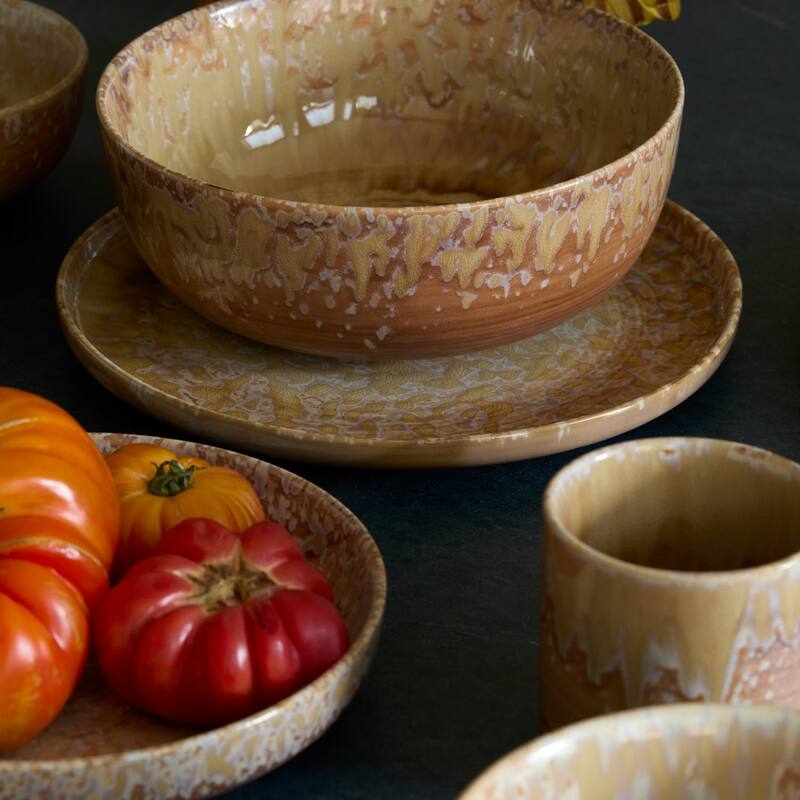 LEMIEUX ET CIE Hanami 20-Piece Stoneware Dinnerware Set with Reactive Glaze