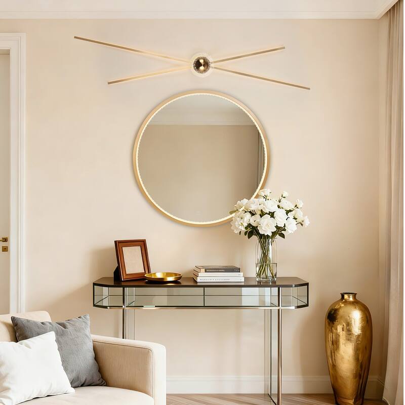 Modern LED Gold 4-Light X-shaped Design Wall Sconce Vanity Light