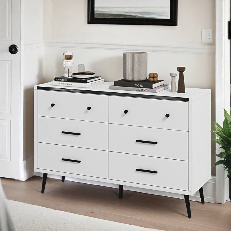 Moasis 47" W 6 Drawers Double Dresser for Bedroom, Chests of drawers