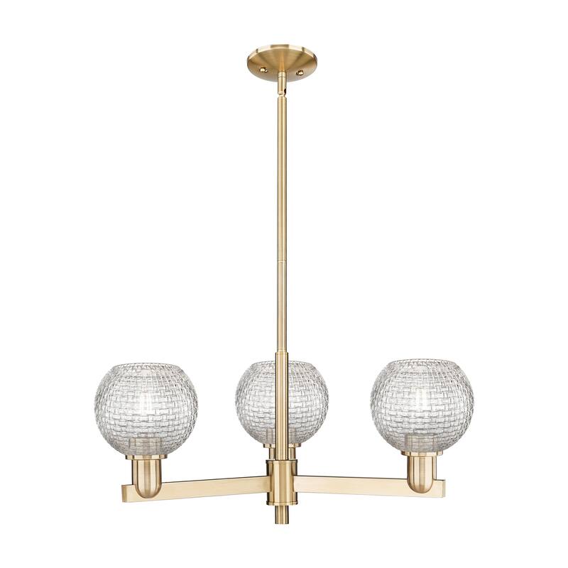 Innovations Lighting Endless Possibilities Arcadia - Athens - 3 Light 28" Basketweave Stem Hung Chandelier - Champagne Bronze