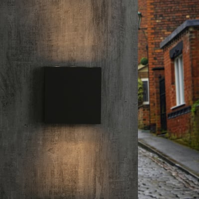 Black Wall Lights Outdoor Waterproof Integrated LED Up and Down Lighting Exterior Sconces Porch Lantern