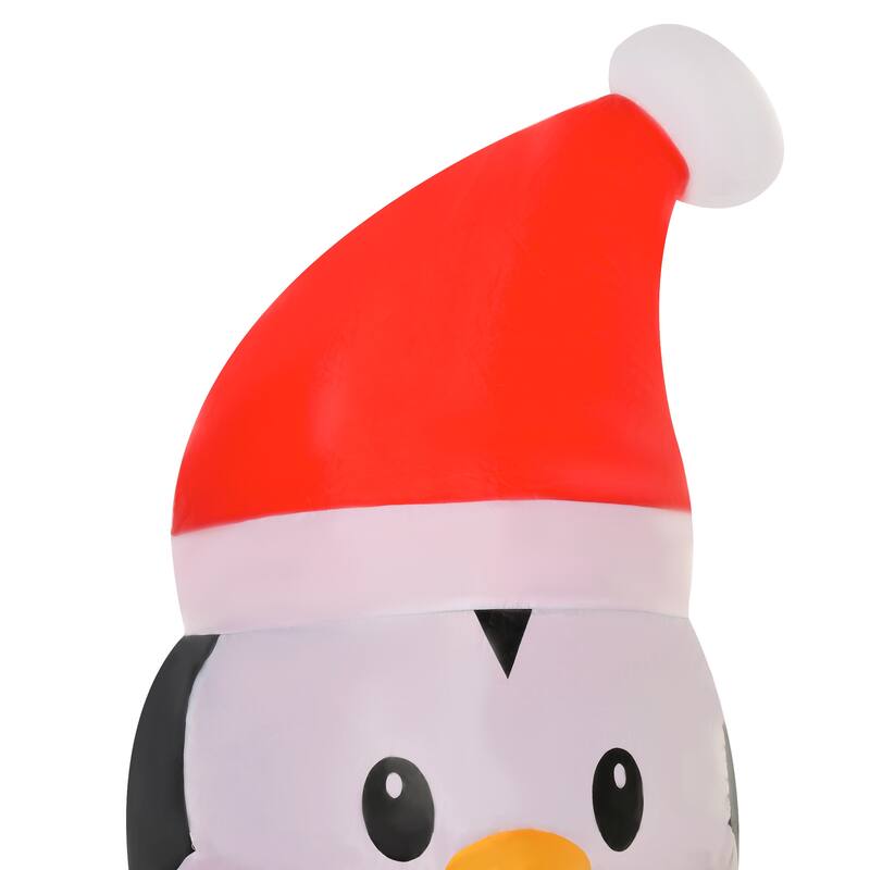 HOMCOM Penguin Christmas Decoration with Happy Message on Sweater, Cute Christmas Decoration