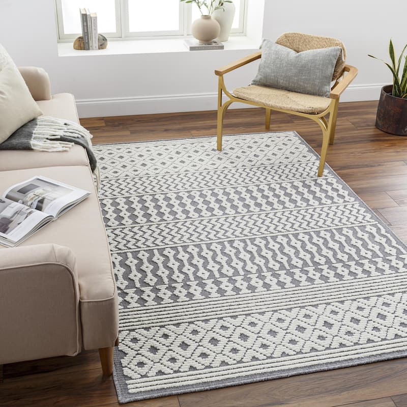 Livabliss Lyna Country Diamond Washable Area Rug