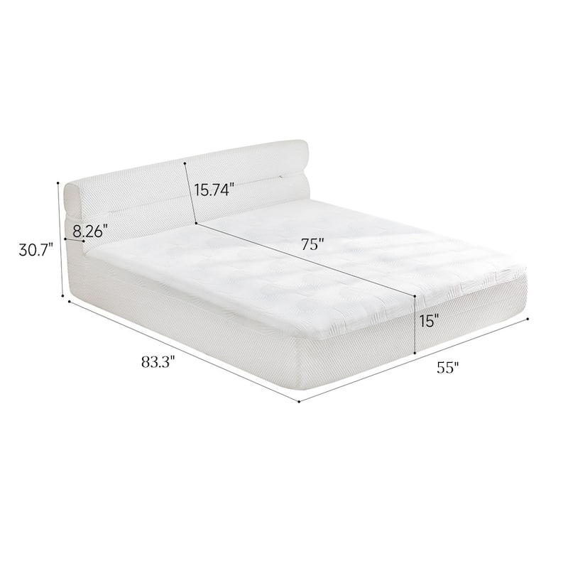 15 Inch Full Size All-in-One Mattress & Bed Frame with Cooling Fabric, Pressure Relief, Motion Isolation, No Assembly Required