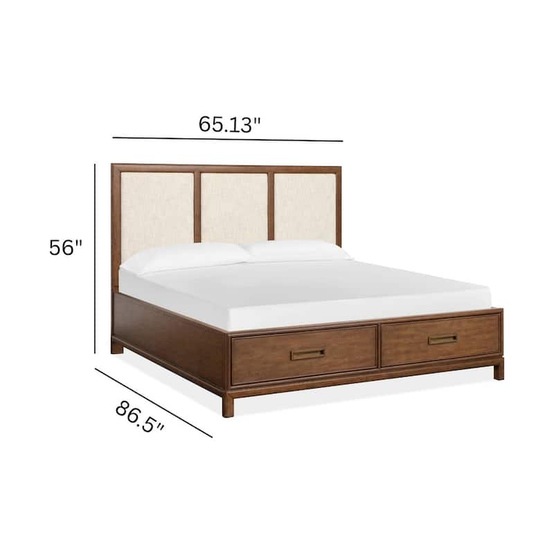 Magnussen Home Ridgefield Russet Upholstered Panel Storage Bed