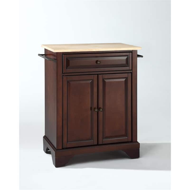 Kitchen Island Cart with Wood Top & Storage - Portable Kitchen Furniture for Small Spaces