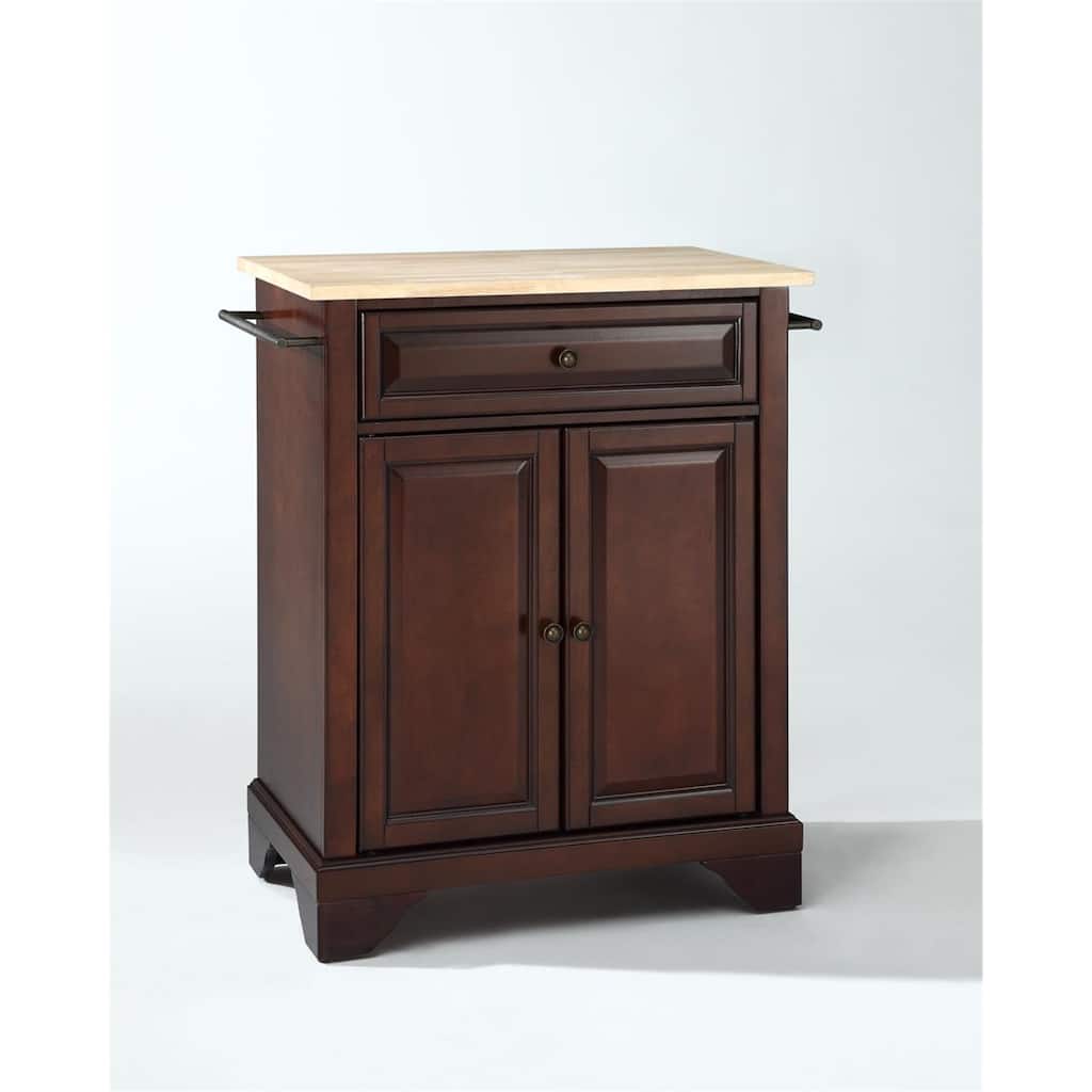 Kitchen Island Cart with Wood Top & Storage - Portable Kitchen Furniture for Small Spaces
