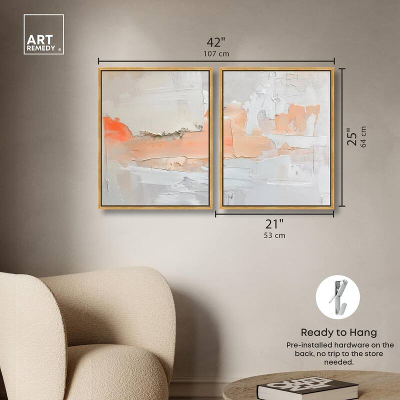 Orange Mist Halo Canvas Set of 2 by Art Remedy