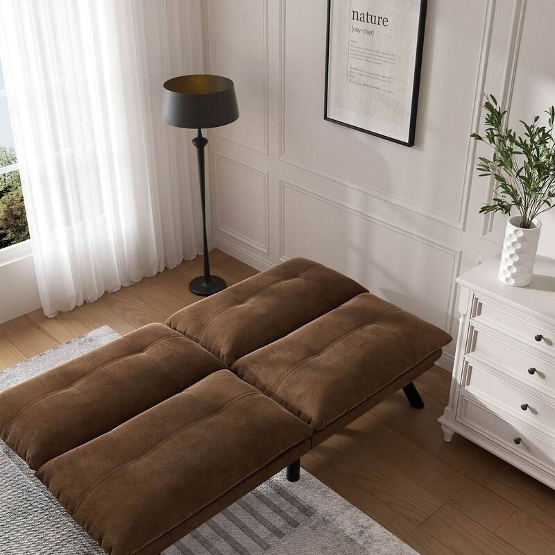 Modern Upholstered 2-Seater Sofa Bed with Adjustable Backrest and Armrests - 70:l