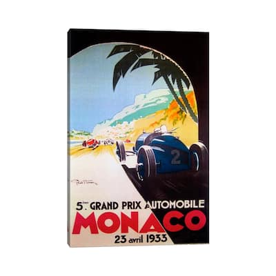 iCanvas "Grandprix Automobile Monaco 1933" by Vintage Apple Collection Canvas Print