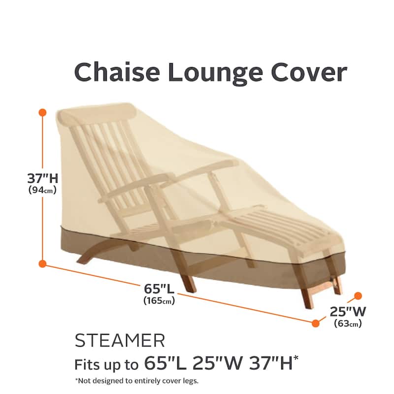 Classic Accessories Veranda Water-Resistant 65 Inch Steamer Patio Chaise/Deck Chair Cover