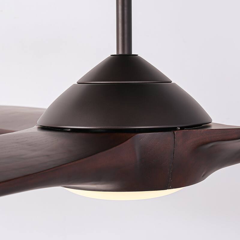 60" Oil Rubbed Bronze Large Ceiling Fan with Light and Wall Control - 60-inch W x 13.8-inch H
