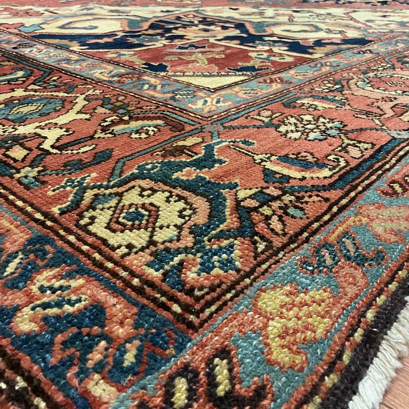 HERAT ORIENTAL Antique 1880s Serapi Wool Rug - 9'10" x 13'9"