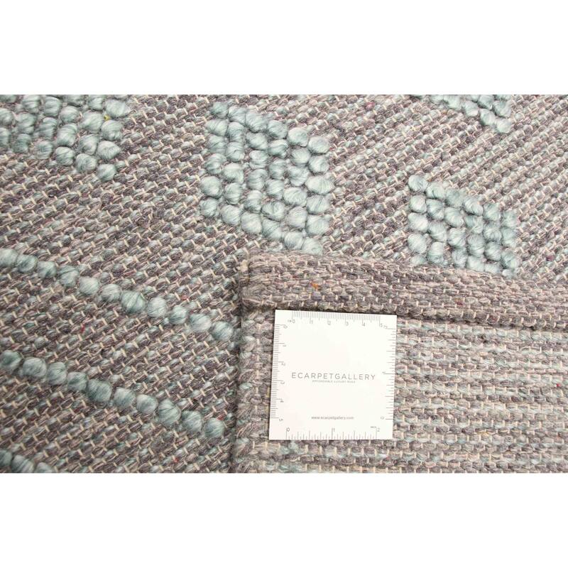ECARPETGALLERY Braid weave Sienna Grey Wool Rug - 5'0 x 8'3