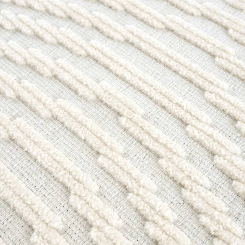 Hauteloom Deron Living Room, Bedroom Machine Washable Area Rug - White, Off White - 2' x 2'10"