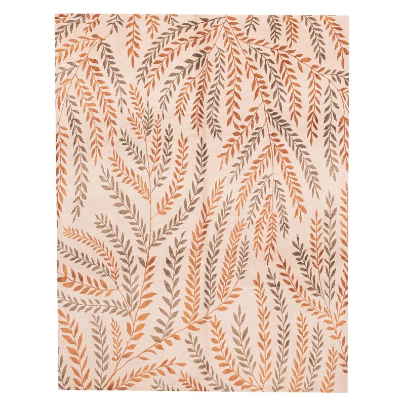 ECARPETGALLERY Hand-knotted Opulence Beige Silk, Wool Rug - 8'0 x 10'0