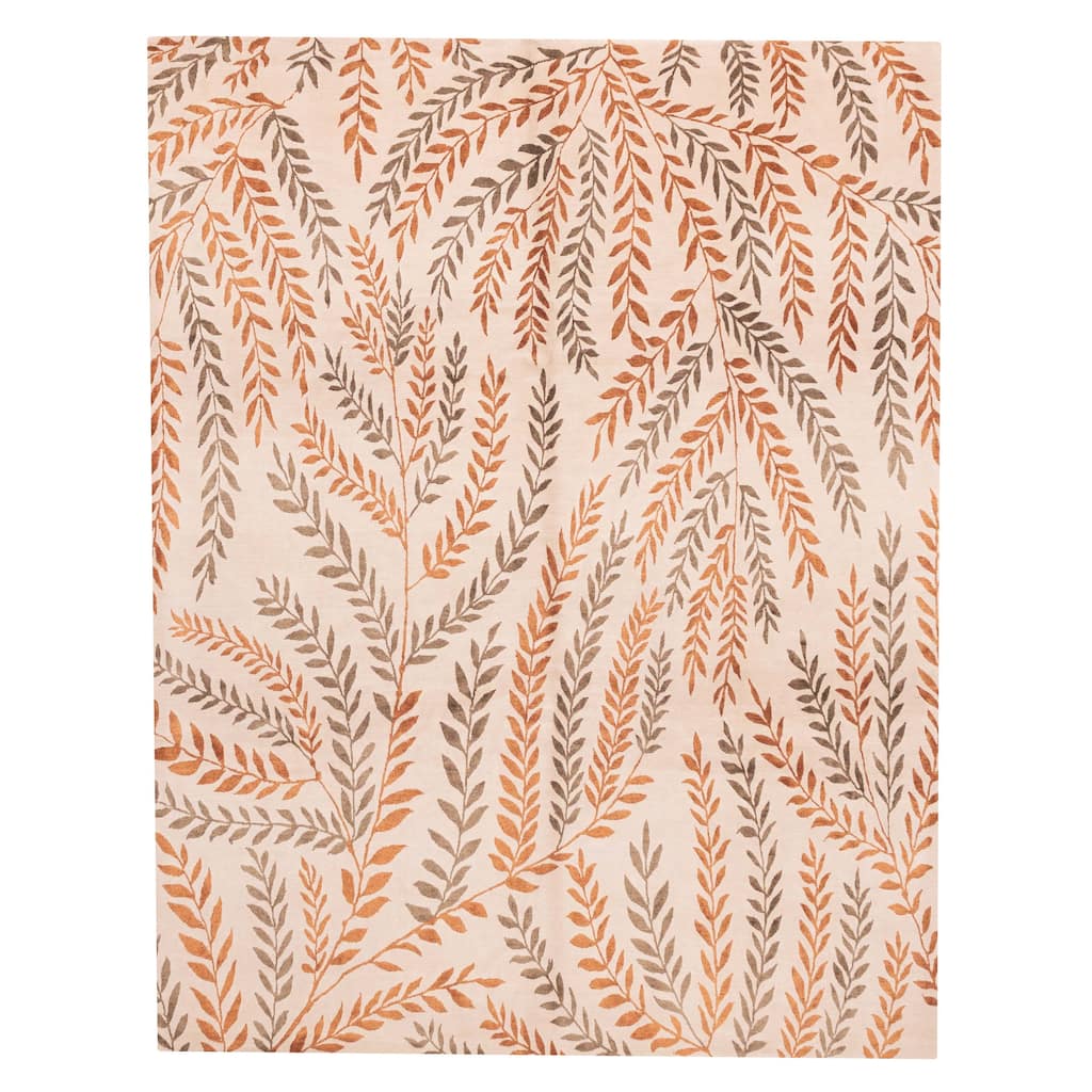 ECARPETGALLERY Hand-knotted Opulence Beige Silk, Wool Rug - 8'0 x 10'0