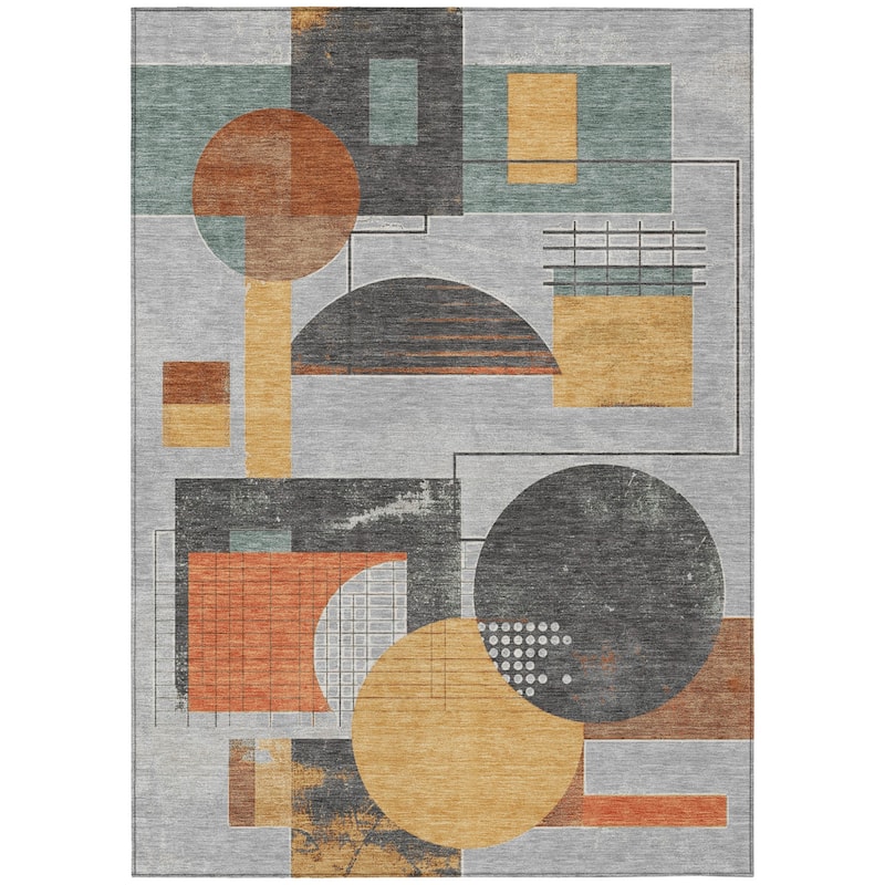 HomeRoots Geometric Modern Rectangle Outdoor Rug