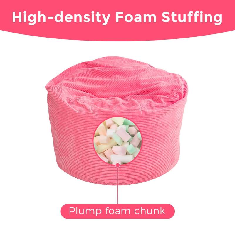 Corduroy Bean Bag Chair, Convertible Chair Folds from Bean Bag to Bed