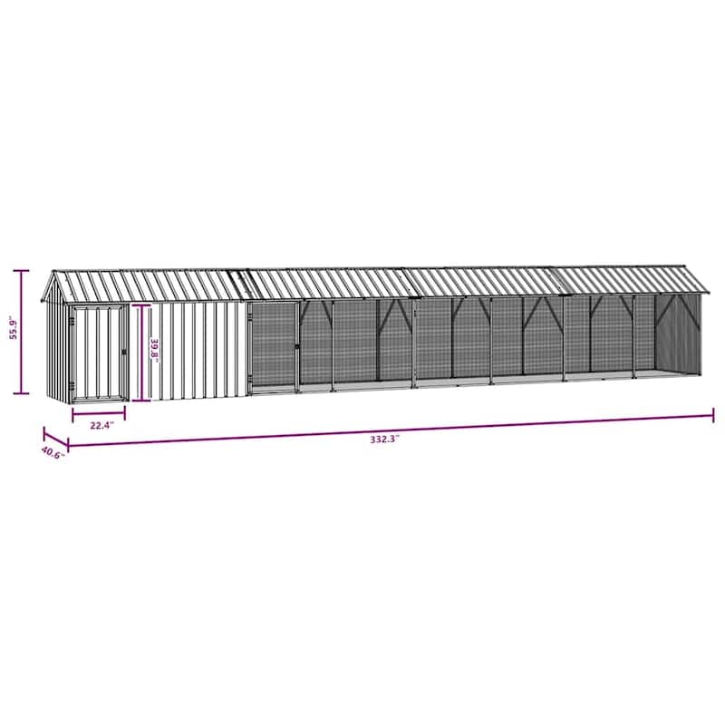 vidaXL Bird Cage Anthracite Galvanized steel