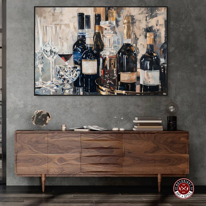 Notoriart Bar Table Classics Framed Bar Cart Art For Men
