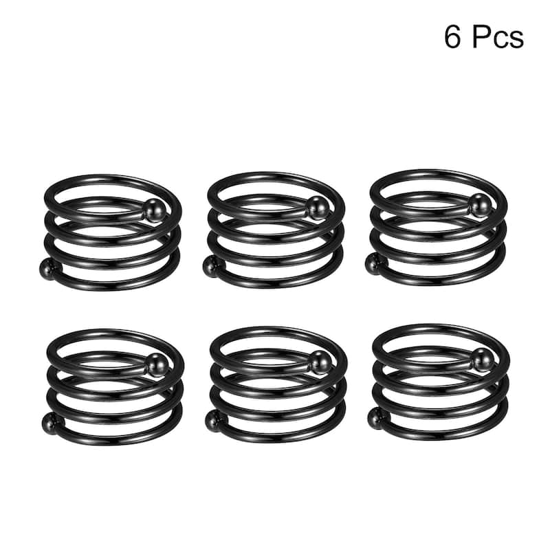 Napkin Rings, 6pcs 38mm Inner Diameter Metal Napkin Buckles, Black