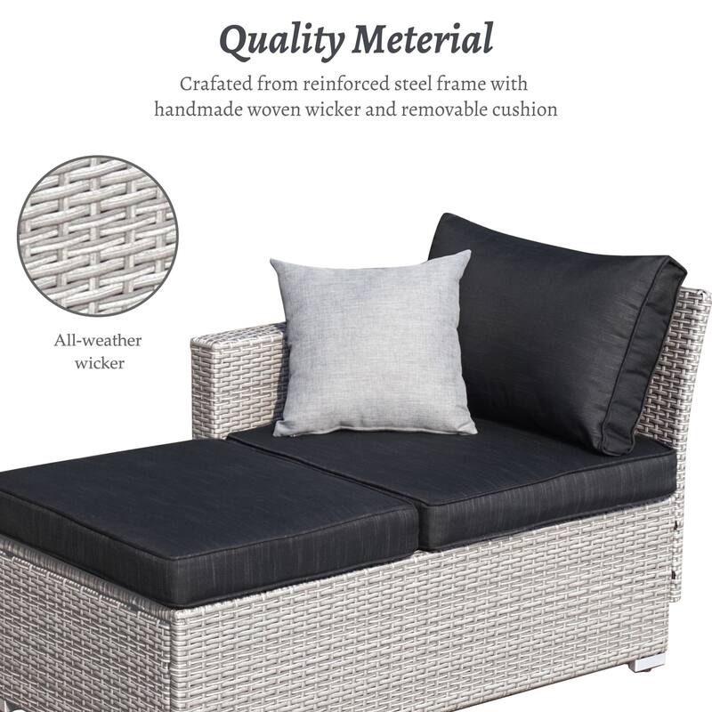 3 Piece Patio Conversation Sets Outdoor Couch Patio Furniture Sectional Wicker Sofa Set