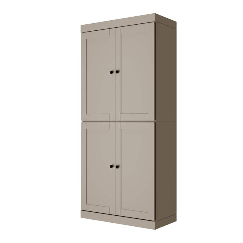 Palace Imports 100% Solid Wood 32" Pantry Cabinet with Shaker Doors and Adjustable Shelves