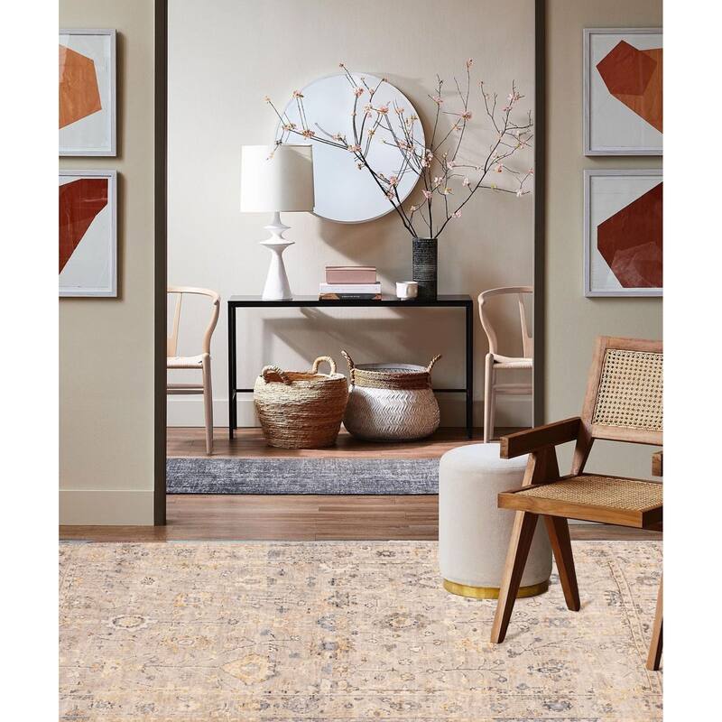 ECARPETGALLERY Hand-knotted Modern Oushak Light Grey Wool Rug - 5'8 x 8'6