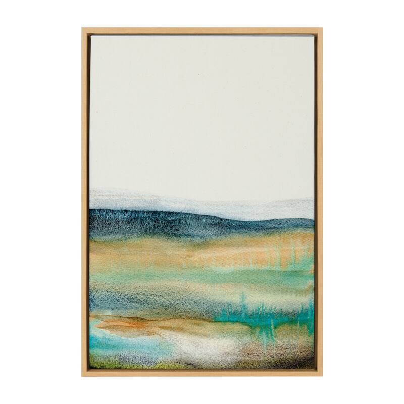 Kate and Laurel Sylvie Foggy Mountain Framed Canvas by Xizhou Xie