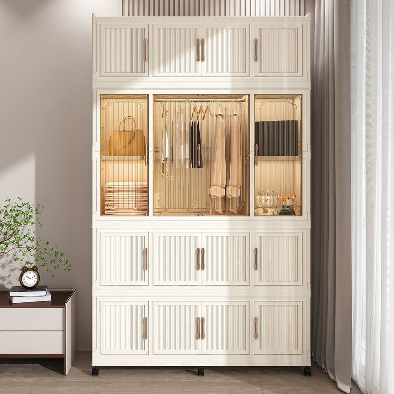 Portable Wardrobe Closet Storage Organizer for Clothes